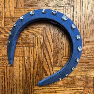 Hill House silk gemstone headband blue